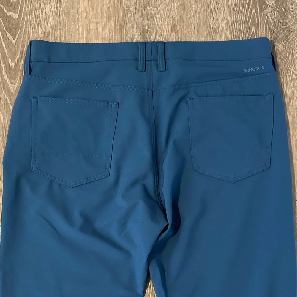 Bonobos 35 Golf Performance Slim Fit Teal‎ Mens Athletic Casual Flat Front Pants